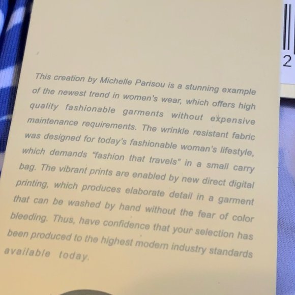 NWT Michelle Parisou Purple and White Sleeveless Tunic Size S - Picture 10 of 14